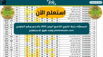 «رسميًا» رابط نتائج التاسع اليمن 2025 بالاسم ورقم الجلوس yemenexam.com وهذه طرق الاستعلام